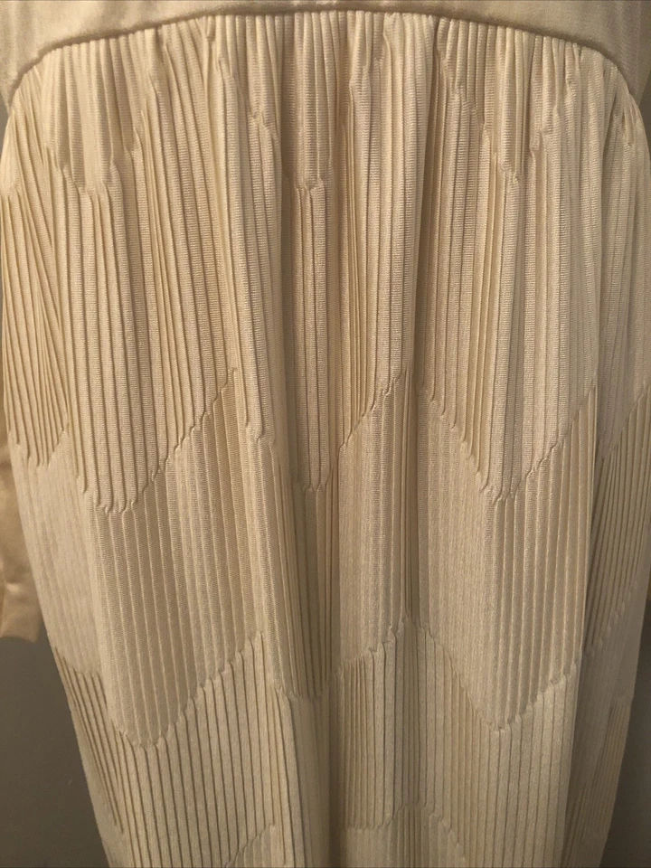 复古 60 年代 70 年代全新带标签 Leslie Fay 原装象牙色 Mod 极简主义柱形长裙 16 — 第 3/4 张图片