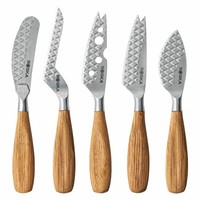 Boska KäSemesser-Set Oslo+ S 5-Tlg., Edelstahl, Eichenholz, Braun, 320375