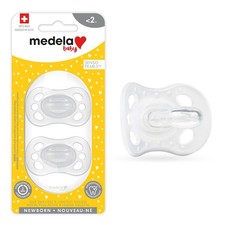 Newborn Pacifiers 2 Count BPA Free Lightweight Transparent with Sterilizer Case