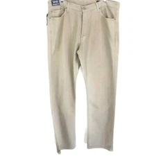 Cremieux Mens 38 Narrow Straight Fit Jeans Beige 5 Pocket 100% Cotton 36x32 New