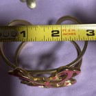 Vintage “NRO” Matte Gold Tone Pink Enamel Cuff — photo 6