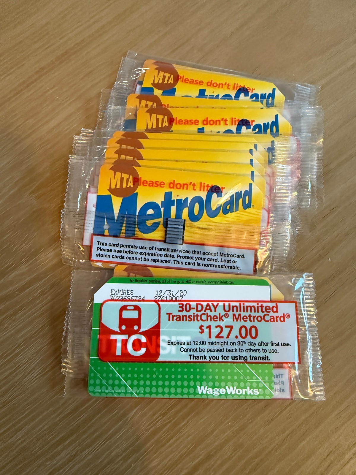 NYC MTA Subway TransitChek 30-Day Unlimited Metrocard, New In Plastic - Expired