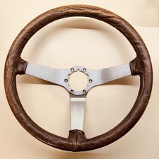 1977 C3 Corvette Steering Wheel Original 3 Spoke Dark  Brown Leather OEM Used.