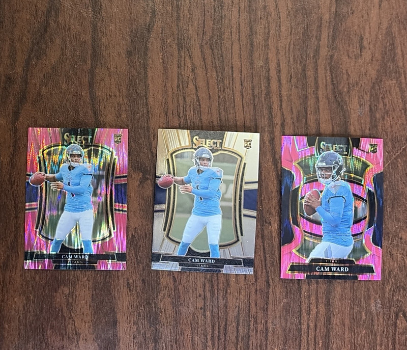Panini Select 2025 NFL Football Card Lot (3) - Cam Ward Titans RC #26 #126