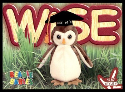 1999 Beanie Babies 2nd Edition Series 4 Wise the Owl (with graduation cap)  #254