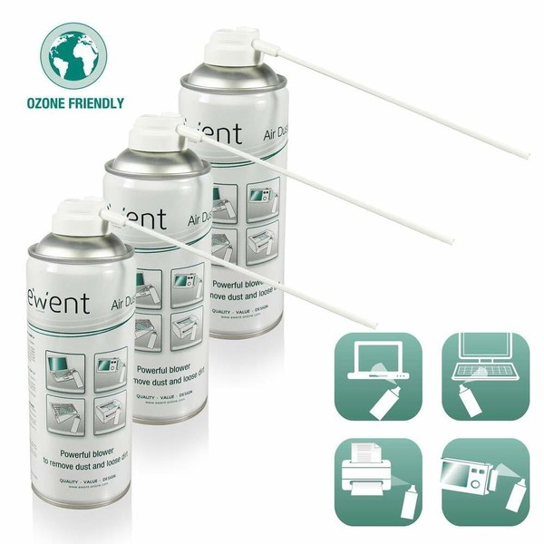 Pack 3 botes Aire comprimido Ewent EW5601 bote 520 ml spray limpiador PC 