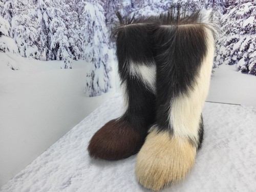 Exklusive Ziegenfell Winter Mukluks Stiefel für Damen Handmade - Bild 10 von 12
