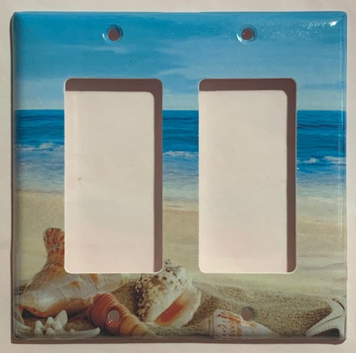Interruptor de luz de caracol de mar Ocean Beach toma de corriente cubierta de pared placa decoración del hogar - Imagen 11 de 47