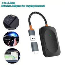 2in1 Wireless Carplay Adapter Android Auto Smart USB Dongle Plug Play for Apple