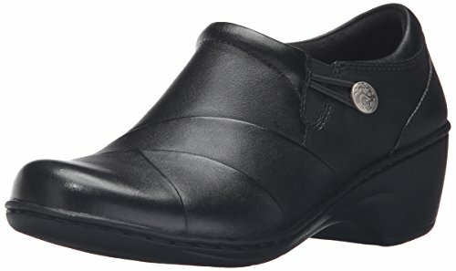 clarks black slip ons