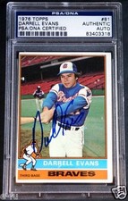 DARRELL EVANS Signed 1976 Topps Atlanta Braves Auto PSA/DNA Slabbed Encapsulated