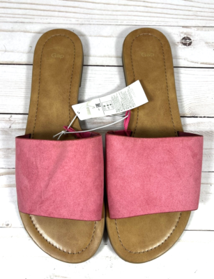 GAP Women's Size 9 Pink Faux Suede Slip On Sandals Slides Flat Shoes NEW |  eBay