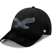 NEW Authentic Philadelphia Eagles '47 Brand men's MVP Throwback Black Curved Hat