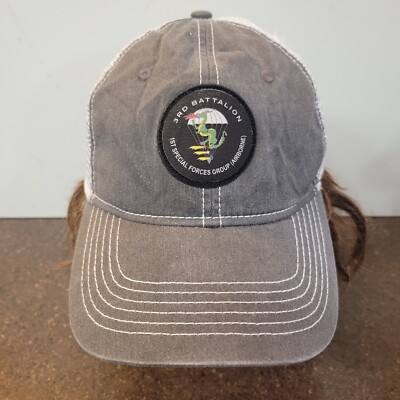 Ahead Headgear Trucker Hat Unisex One Size Gray White Back Mesh Adjustable