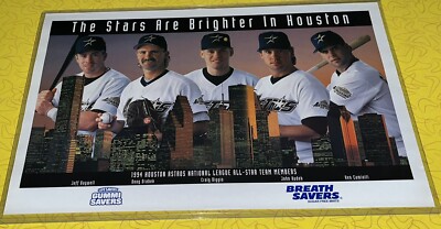 1994 Houston Astros Stars Brighter Poster 11x17 Bagwell Biggio