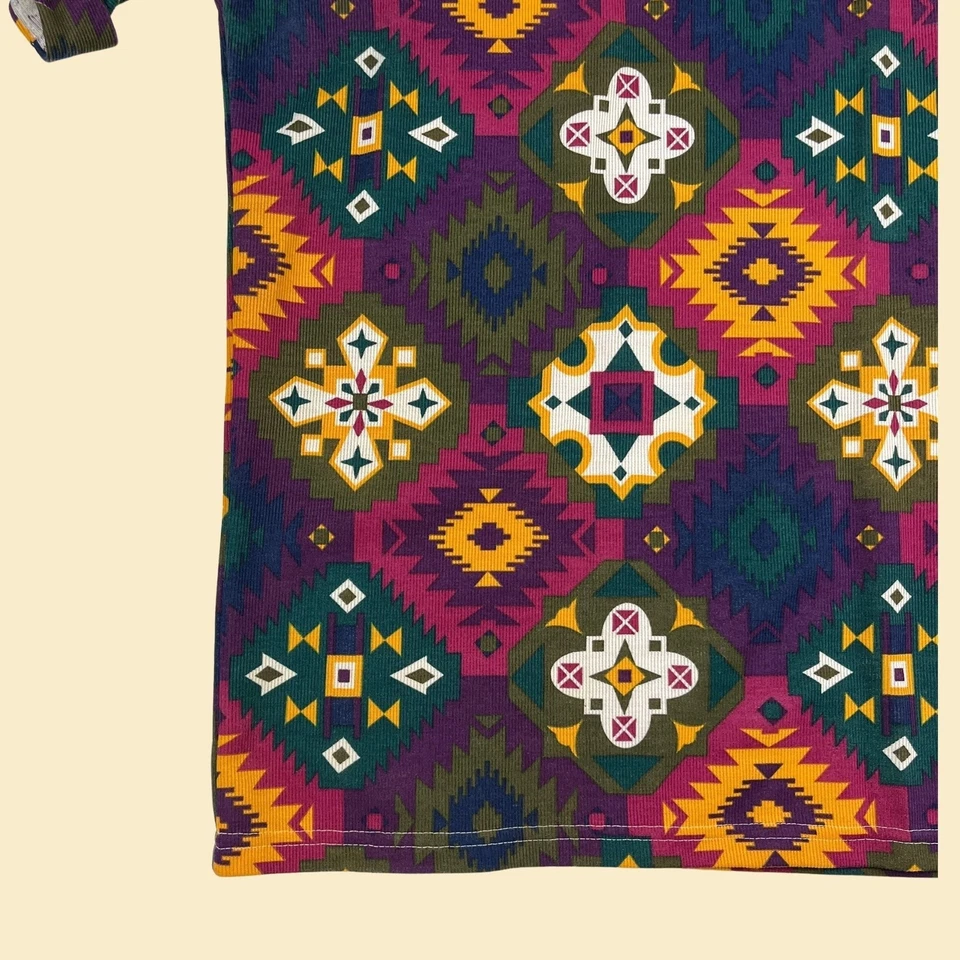 Camisa geométrica años 80, blusa estampado suroeste talla L de Huntington Ridge Foto 4 de 4