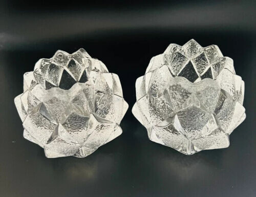2 Vintage ORREFORS FIREFLY Nimbus Artichoke Votive Nordic Light SWEDEN Johanson - Picture 10 of 10