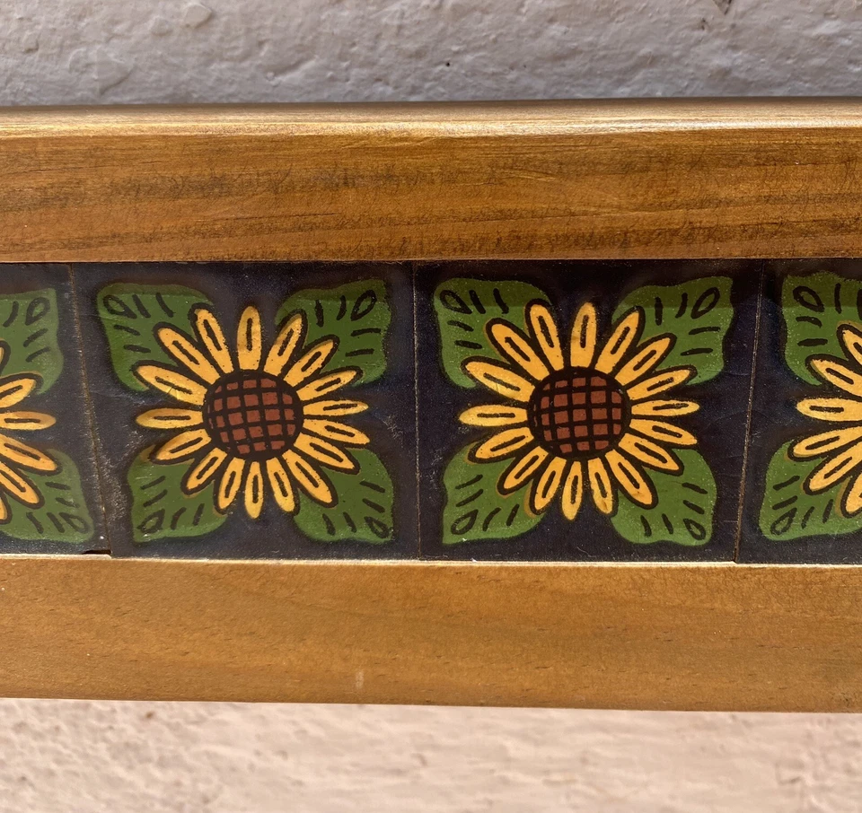 Antiguo MARCO DE MADERA AZULEJO ARTESANÍAS ARTESANALES MISIONERAS RENACIMIENTO ESPAÑOL California, ¡Grande! Foto 3 de 4