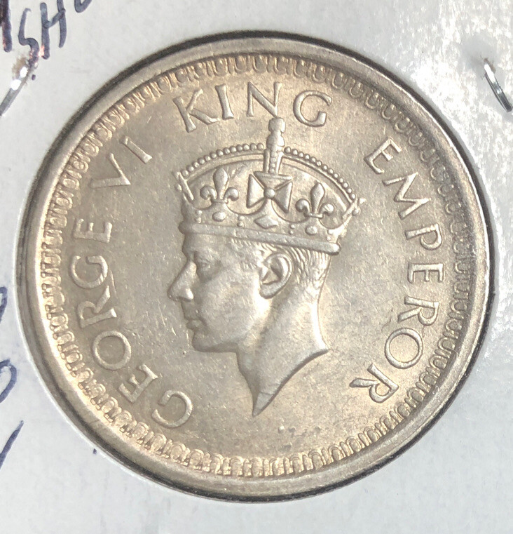 1944 L INDIA-British One Rupee HIGH GRADE Silver Coin -King
