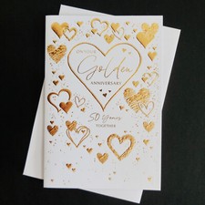 On Your Golden Anniversary Card 50 Years Together Message Verse Wedding 19x13cm