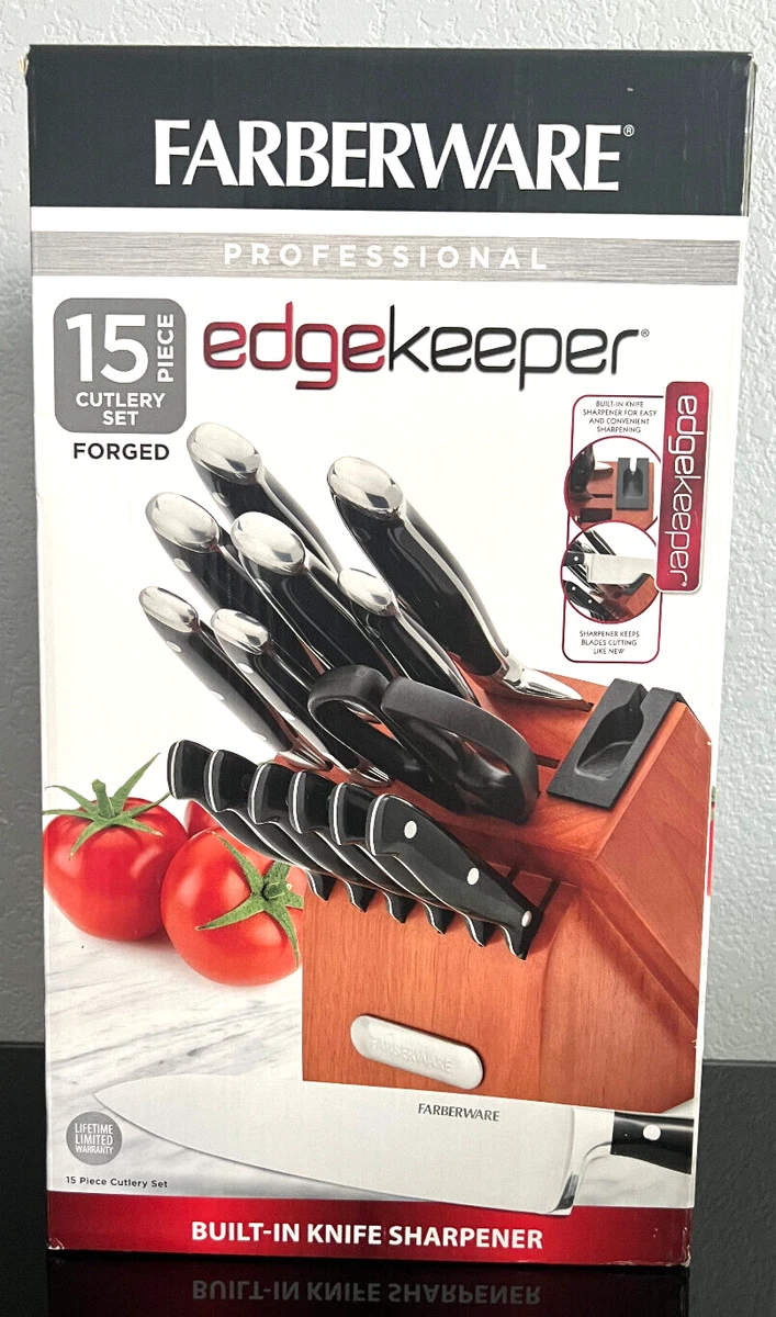 Farberware 15-Piece Forged Triple Riveted Knife Set Black