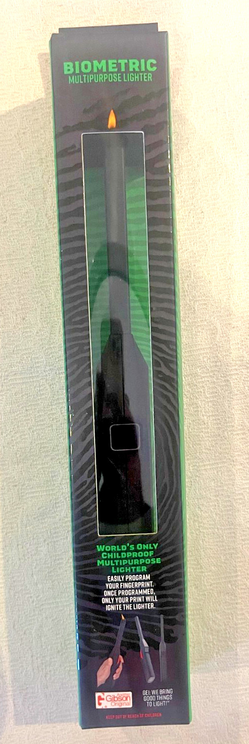 Black Biometric Fingerprint Multipurpose BBQ  Lighter -refil