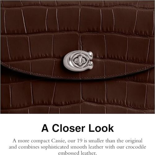 COACH Cassie Crossbody 19 Maple Brown Embossed Leather Bag CV435 - NEW WITH TAGS - Picture 3 of 7