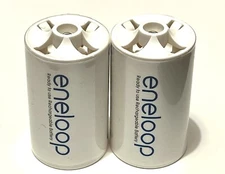 Sanyo Eneloop AA to D-size Adapters/spacer, Pack of 2, 2 D-Size Battery Adapters