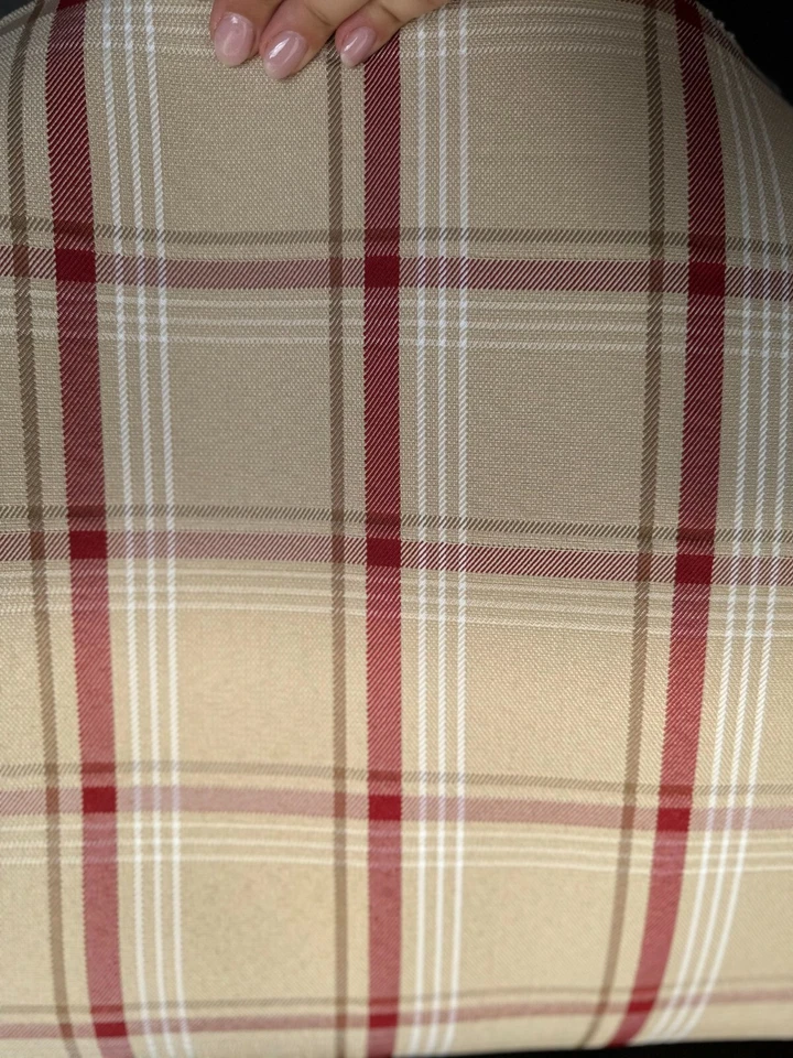 Tela de tapicería de coche GTI beige tostado a cuadros - VW Golf MK7 - espuma de 3 mm - 59" - 150 cm Foto 4 de 4