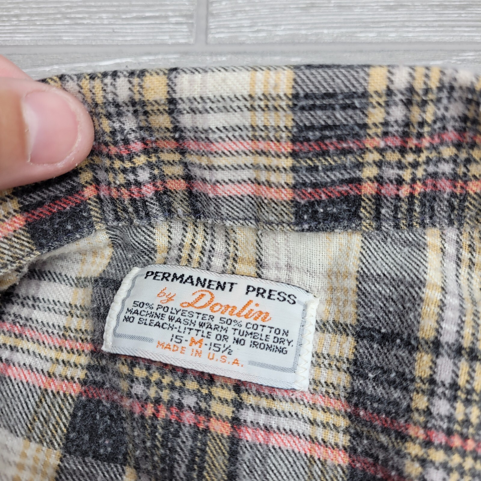 Vintage Permanent Press By Donlin Plaid Flannel Long Sleeve Buttonup Shirt M