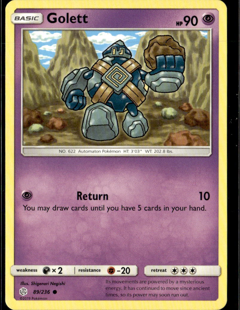 Pokemon Golett 89/236 Cosmic Eclipse Non Holo Common  2 Card Lot