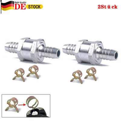  2 Stk 8mm Aluminium One Wege Kraftstoff Non Rücklauf Rückschlagventil Benzin DE