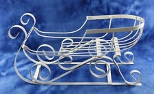 Large Iron Metal SANTA SLEIGH Tabletop Christmas Holiday Centerpiece Decoration