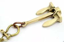 Brass Anchor Keychain Nautical Maritime Gift Handmade Polished Key Ring Charm