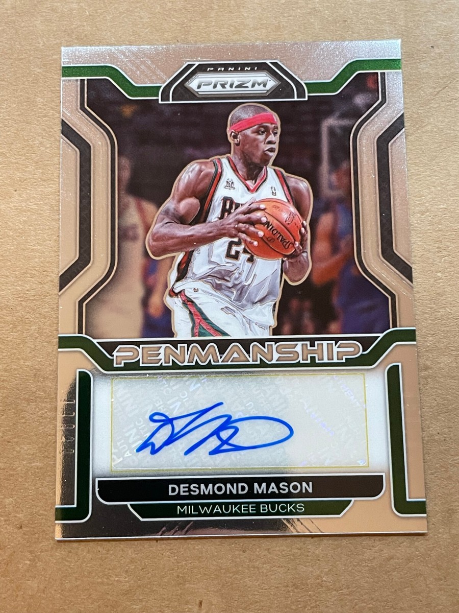 Desmond Mason 2021-22 Panini Prizm Penmanship Autograph PM-DMN 2021 Panini Prizm Desmond Mason PSA 10