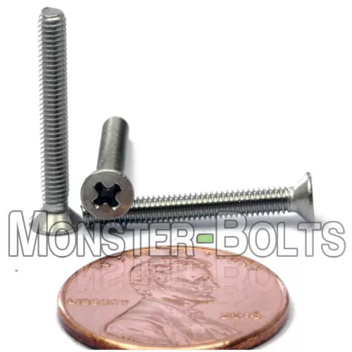 Bulk Qty 1500 - M2.5 x 20mm DIN 965 Metric Phillips Flat Machine Screw Stainless