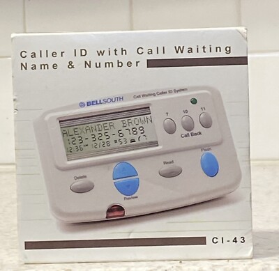 BELLSOUTH Caller ID   Call Waiting Name Number  C1-43 New Box
