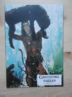 Christopher Lambert autograph signed A4 cinema poster picture ''Greystoke Tarzan''