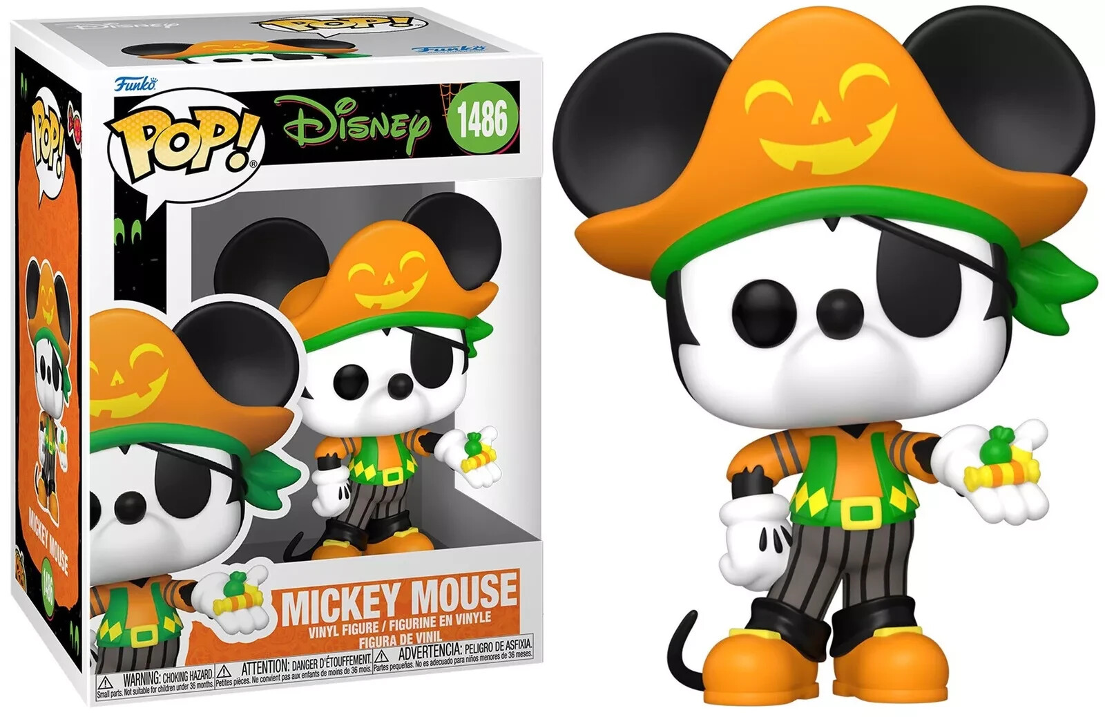 Disney POP! Vinyl figurine Pirate Mickey 9 cm, le cadeau parfait pour Halloween