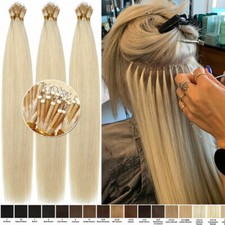 Nano Ring Remy Human Hair Extensions Micro Beads Loop I Tip Link Thick Blonde 1g