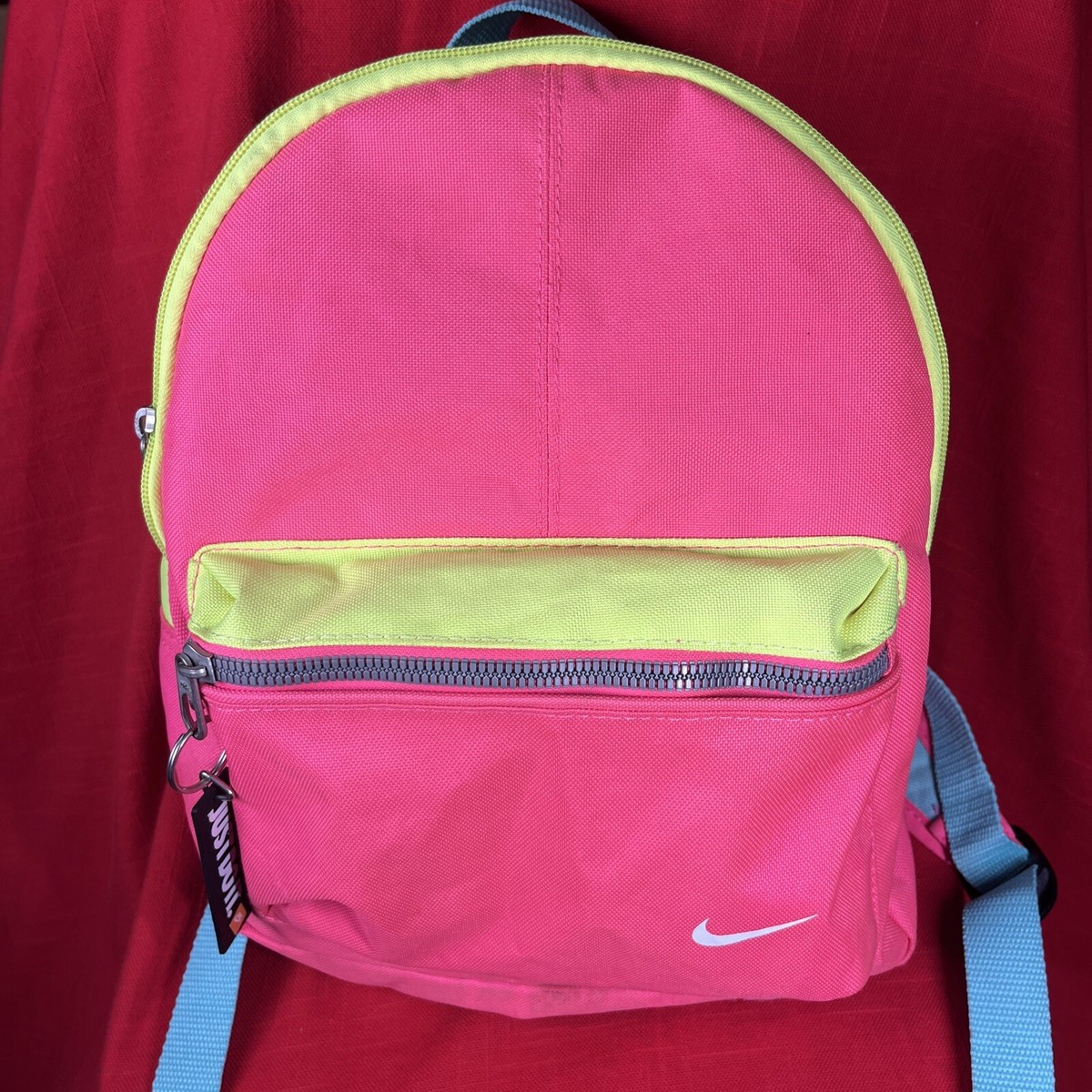 Nike JUST DO IT Mini Backpack NEON pink Yellow Aqua RARE 80s 90s Colorway  Marks