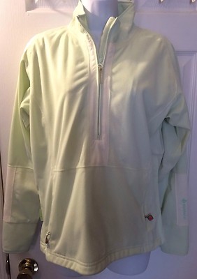 SUNICE Typhoon Golf Jacket Coat Rain Green Ivory 1/2 Zip Pouch Pocket Pullover M