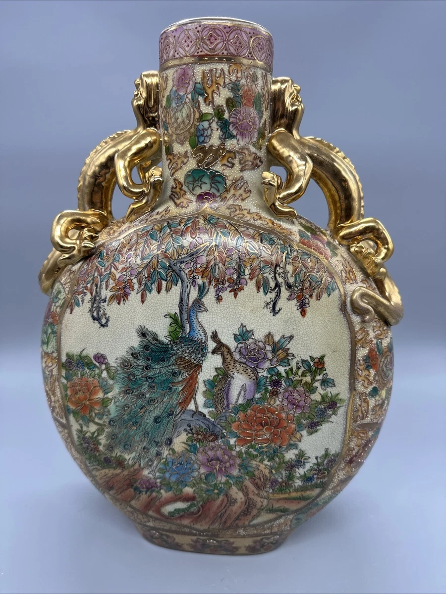 孔雀花瓶中国古董花瓶| eBay