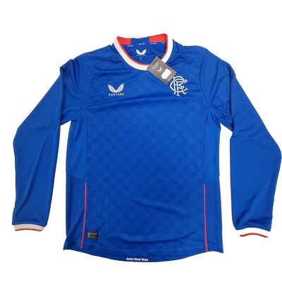 Rangers Castore 2022/23 Home Fußball Trikot Langarm Sponsorless Herren XL NEU