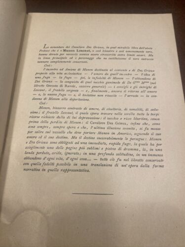 1893 Manon Lescaut Dramma Lirico In Quattro Atti Opera In Four Acts + Broadside! - Picture 6 of 12