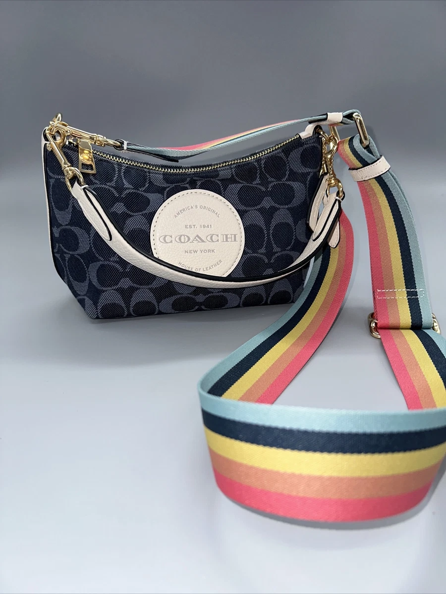  [Coach] COACH Shoulder Bag Bag Mini Bag Pochette C2822 Dempsy  Camera Bag in Signature Jacquard With Patch IM/DENIM MULTI Denim Multi  Indigo Blue IMDEI Women's New [Outlet Item] [Parallel Import] 