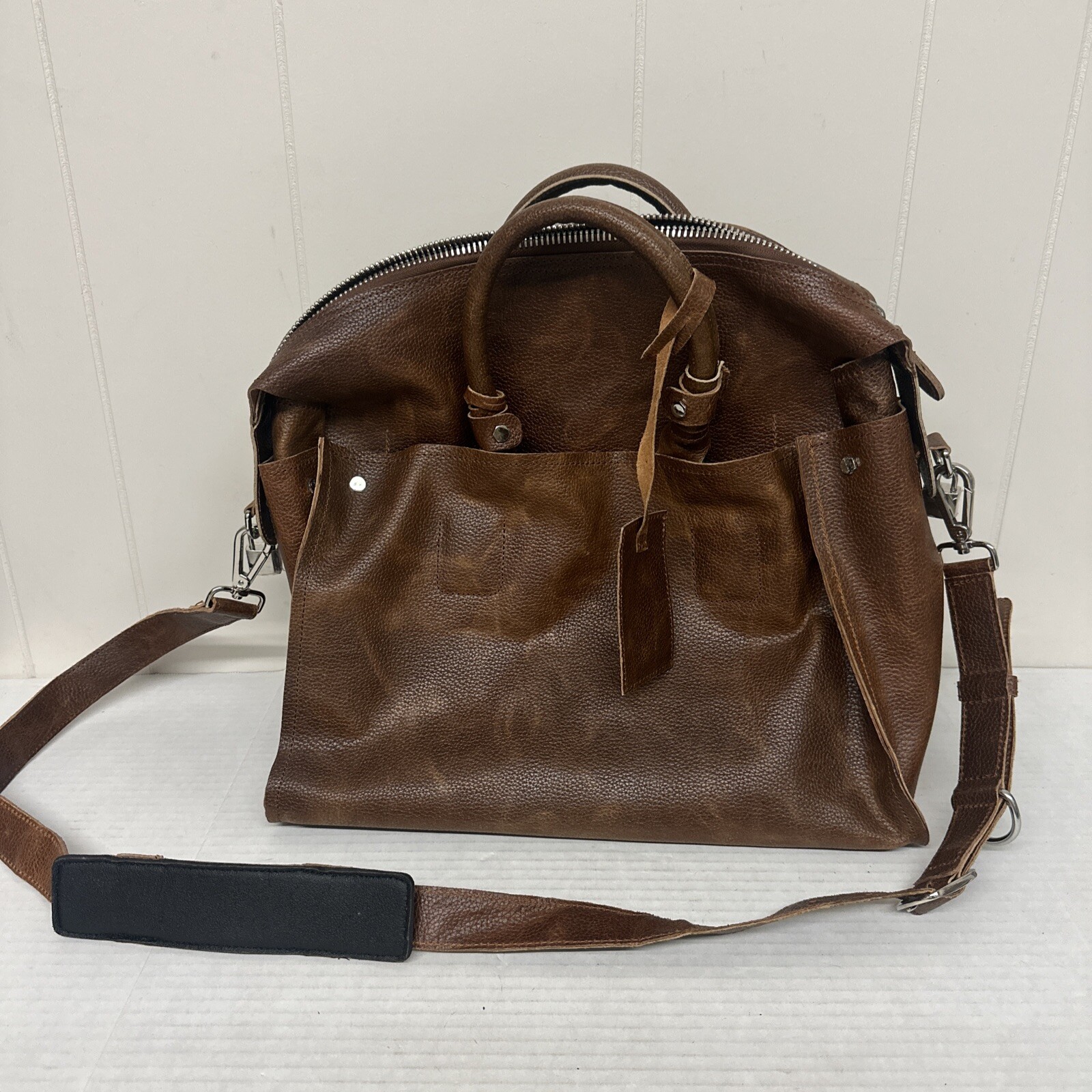 AmeriLeather Bag Brown Pebbled Travel Weekender Carry On Work Bag Satchel eBay