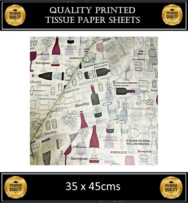 Weinflasche Stoffpapier - Glas Drinktüte Geschenkverpackung Blätter 35x45cm