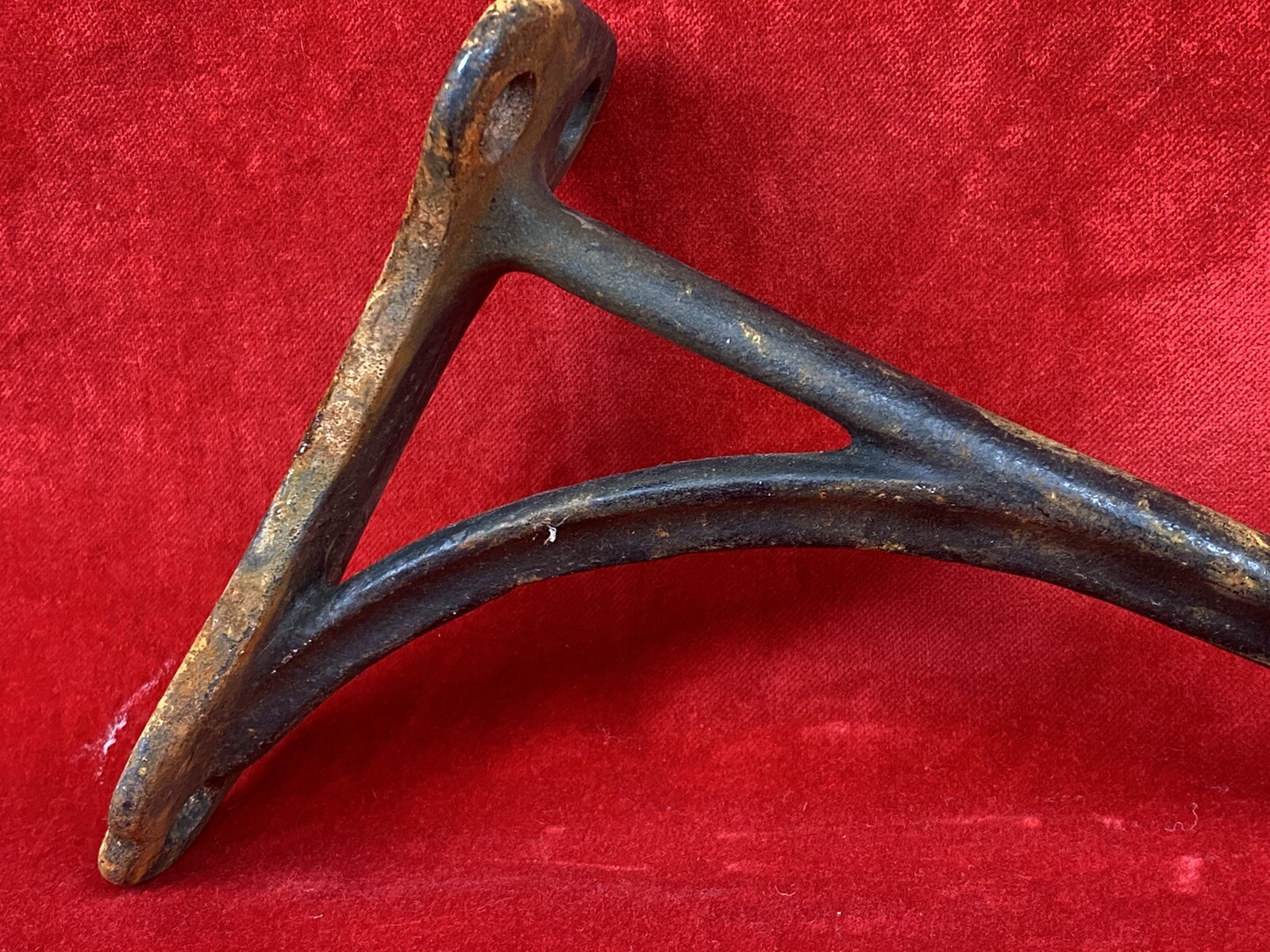 Lg Antique Hook 8"L Old Iron Hardware, Barn, Farm, Factory, No Cracks