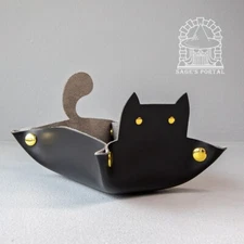 Sage's Black Enchanted Cat Dice Tray | DND Dice Tray TTRPG Cute Kitty Dice Tray